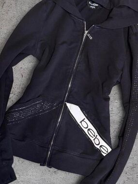 Bebe Vintage Y2K Black Zip Hoodie